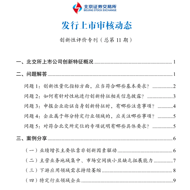 北交所最新明确！事关IPO企业创新属性