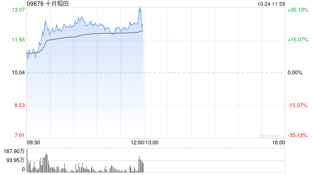 十月稻田早盘拉升逾22% 近日获南向资金不断增持  第1张